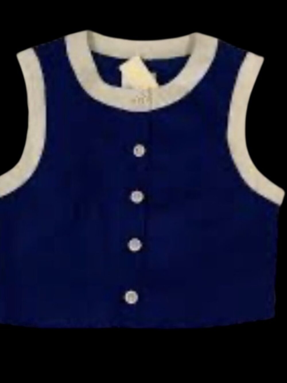 Avec les fillies Size Small (S) Sleeveless Crop Top with Button Front Detail